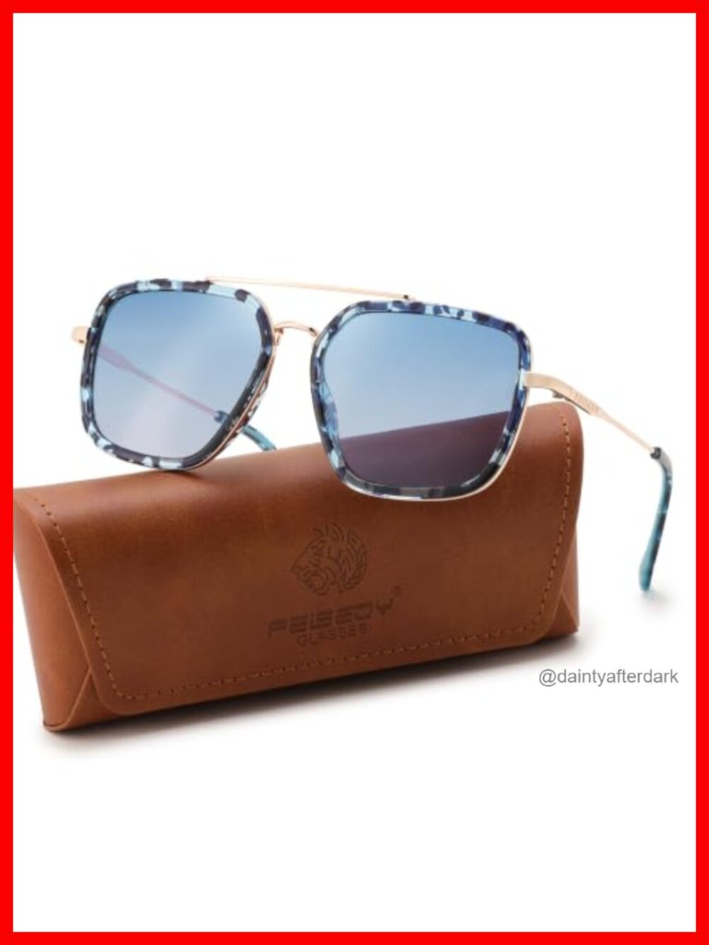 Polarized Square Aviator Sunglasses for Men and Women Full-Frame UV Protection